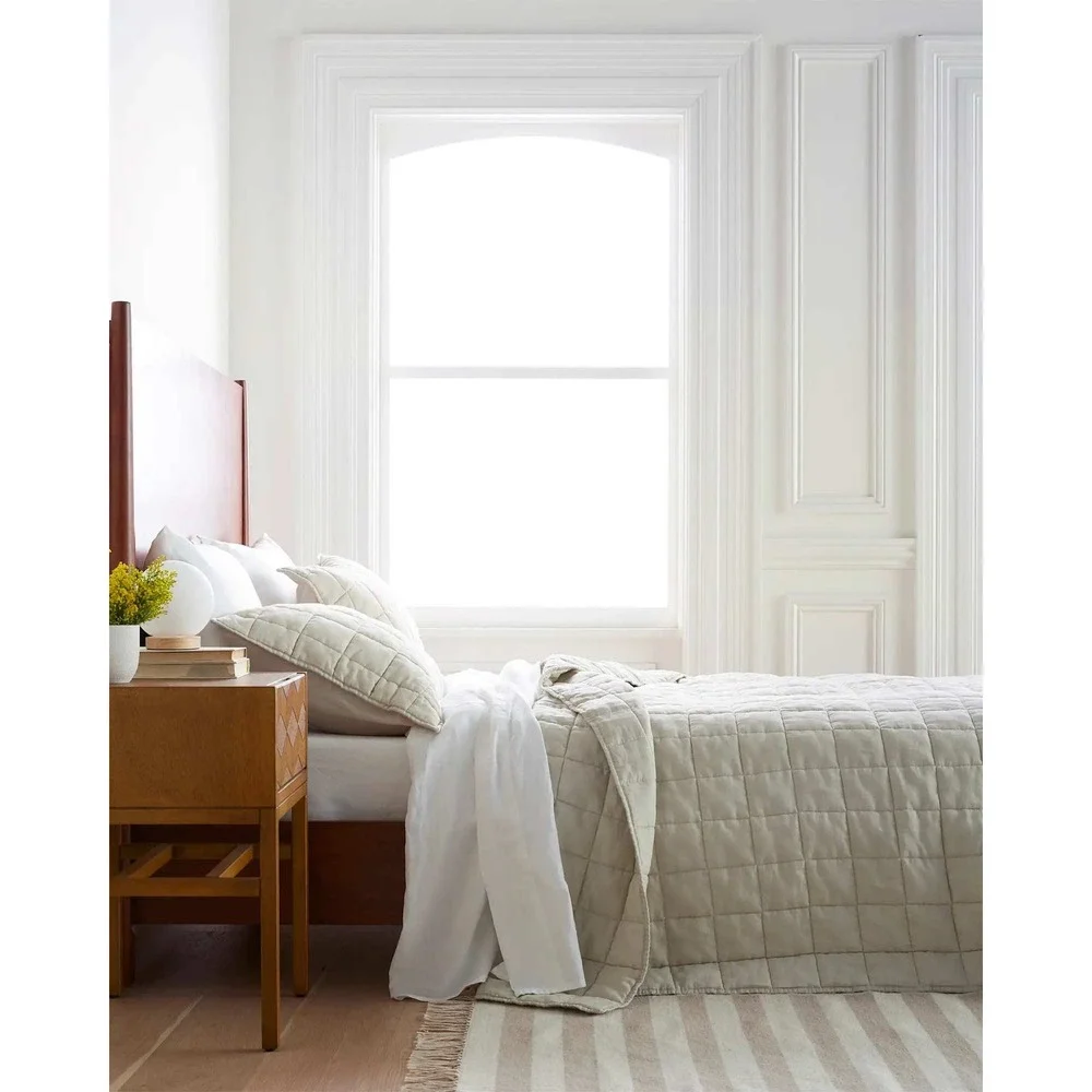 Quince European Linen box Quilt Ivory NEW KING CAL KING